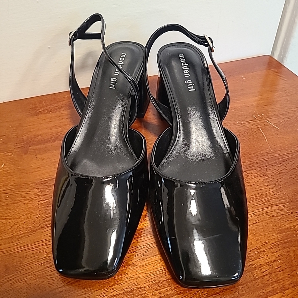 Madden Girl Black Slingback Heels